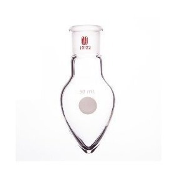 FLASK, PEAR SHAPED, SINGLE NECK, 100mL, 14/20, Synthware, Mfr#: F321100L